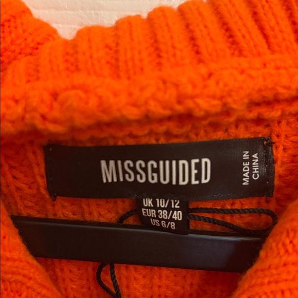 Missguided Vibrant Orange Oversized Sweater- Athletic Dept 92 - Picture 2 of 6